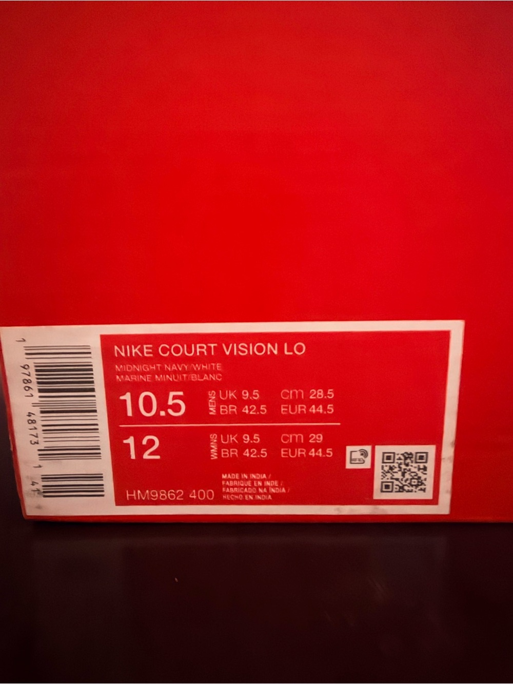 Nike Court Vision Lo in Midnight Navy and White - Picture 7 of 8